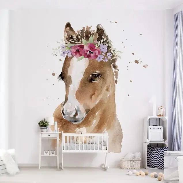 Florales Pony Fototapete Vlies • inkl. Kleister • hergestellt in Deutschland Garantierte Lieferung