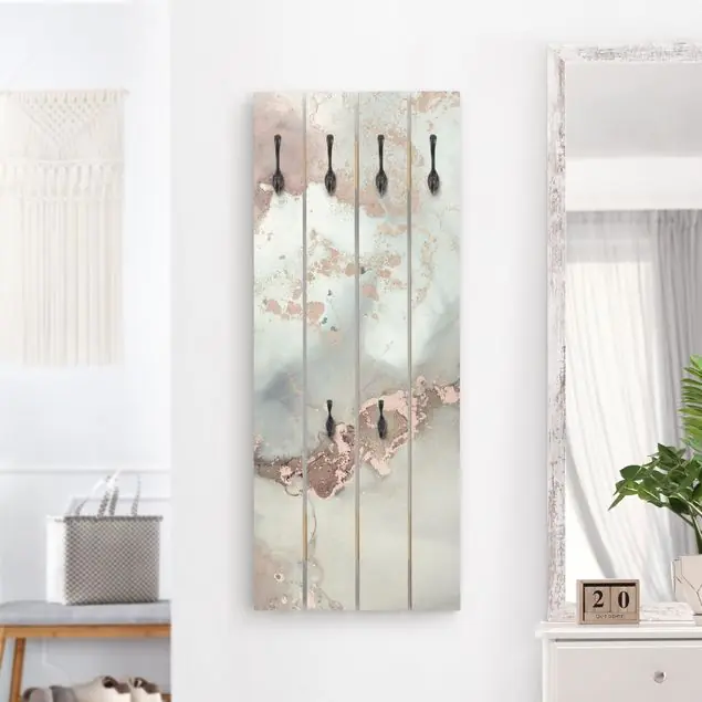 Farbexperimente Marmor Pastell und Gold Wandgarderobe Günstig