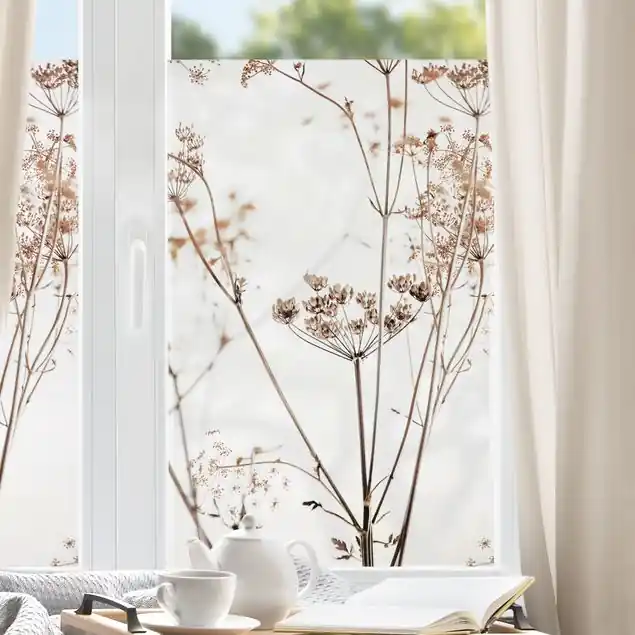 Wochenendangebot Trockenblume im Lichtspiel Fensterfolie