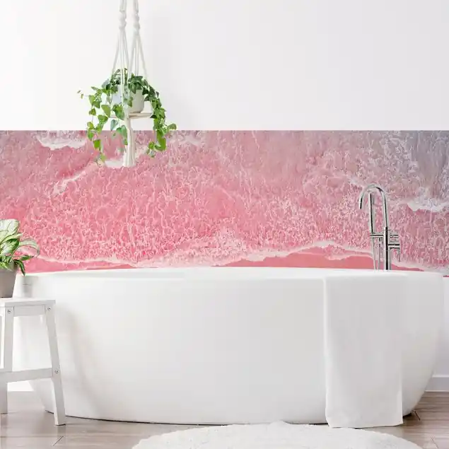 Ozean in Pink Wandverkleidung Bad Bestpreis