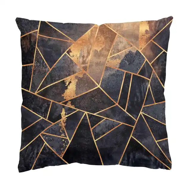 Knallerangebot Onyx mit Gold Dekokissen • Canvas • klassische Webstruktur • handgefertigt in Deutschland