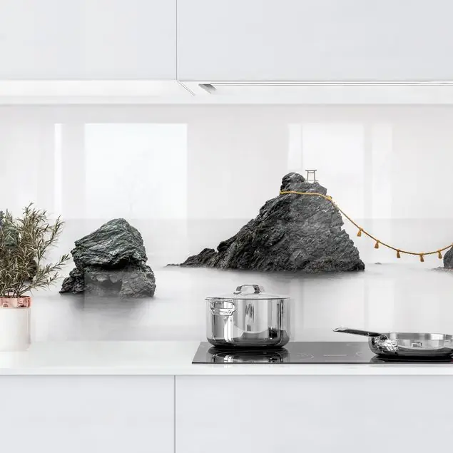 Meoto Iwa - die verheirateten Felsen Küchenrückwand • selbstklebend • Spritzschutz • wasserfest • glänzend • 0,35 mm • hergestellt in Deutschland Preisreduziert