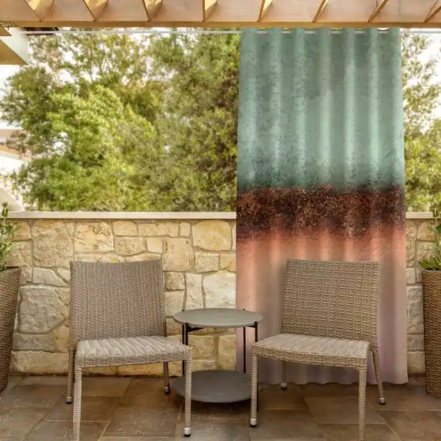 Aktuell Pastell Sommer mit Gold Outdoorvorhang