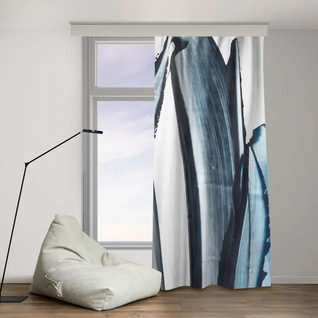 Blau und Beige Streifen Vorhang – Lichtdämpfender Samt Sofort Bestellen