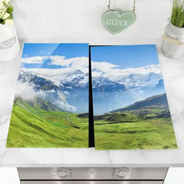 Beliebt Schweizer Alpenpanorama Herdabdeckplatte