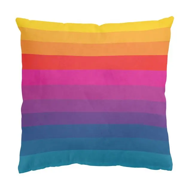 Retro Regenbogen Streifen Dekokissen • Canvas • klassische Webstruktur • handgefertigt in Deutschland Schneller Versand