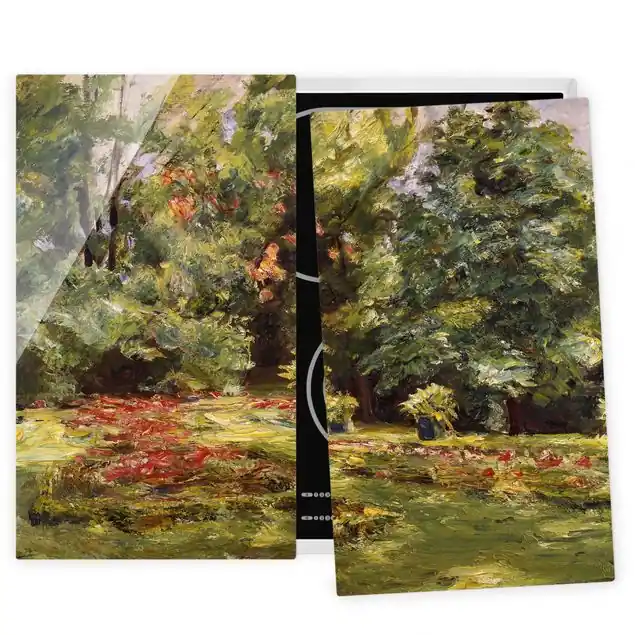 Max Liebermann - Blumenterrasse im Wannseegarten 2-teilige Herdabdeckplatte Glas Solange Der Vorrat Reicht