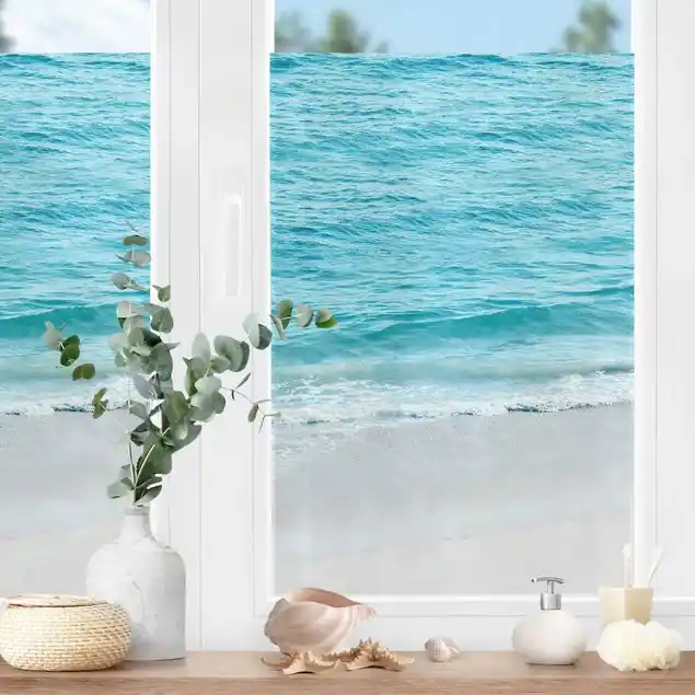 Preiswert Sanfte Wellen in Malibu Fensterfolie