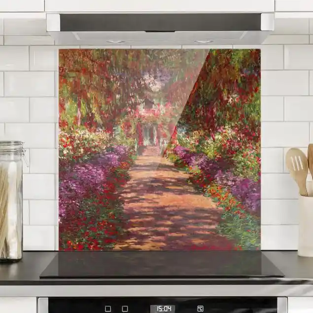 Preisreduziert Claude Monet - Weg in Monets Garten in Giverny Spritzschutz