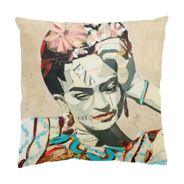 Markenprodukt Frida Kahlo - Collage No.1 Dekokissen • Canvas • klassische Webstruktur • handgefertigt in Deutschland