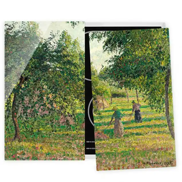 Super-Preis Camille Pissarro - Apfelbäume 2-teilige Herdabdeckplatte Glas