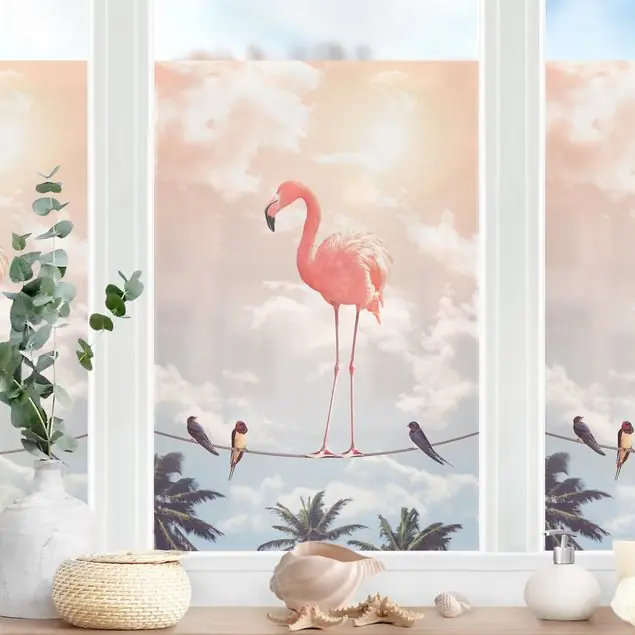Himmel mit Flamingo Fensterfolie Preiswert