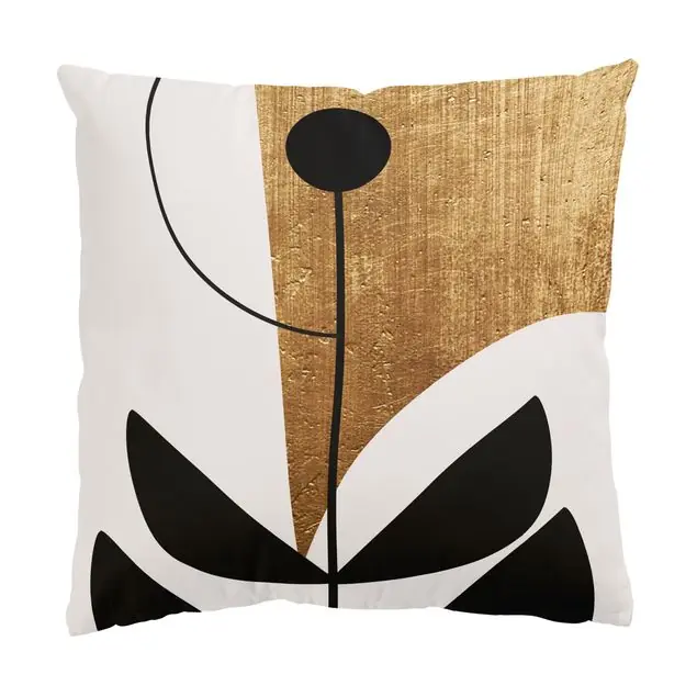 Must-Have Abstrakte Formen - Blume Gold Dekokissen • Canvas • klassische Webstruktur • handgefertigt in Deutschland
