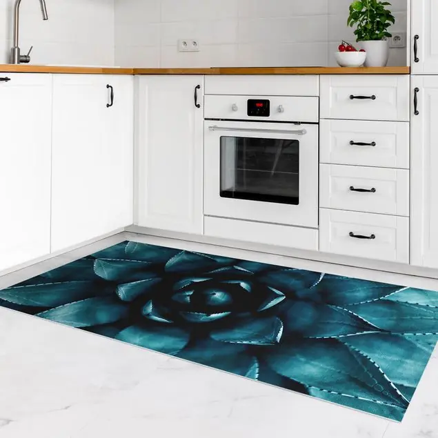 Angebot Sukkulente Petrol II Premium Vinylteppich 2,2 mm • hergestellt in Deutschland • glatt • abwaschbar • ideal für Haushalte mit Tieren