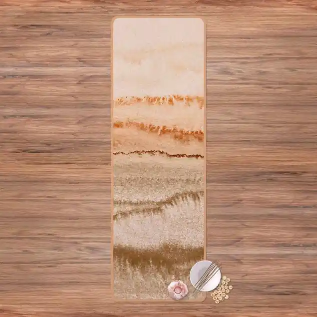 Kostenfreie Lieferung Spiel der Farben Meeresrauschen in Sepia Yogamatte Kork