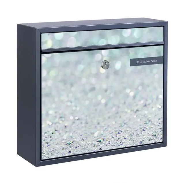 Prinzessinnen Glitzerlandschaft in Mint Briefkasten mit eigenem Text Garantierte Lieferung