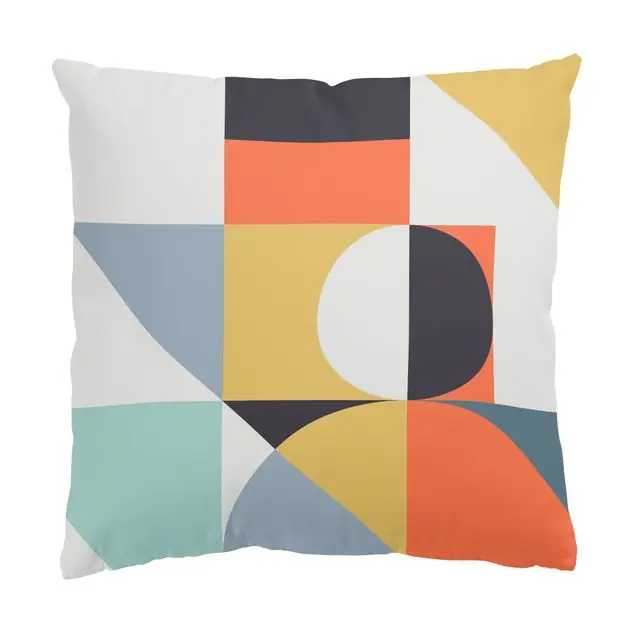 Geometrische Formen in Bunt II Dekokissen • Canvas • klassische Webstruktur • handgefertigt in Deutschland Schnäppchen