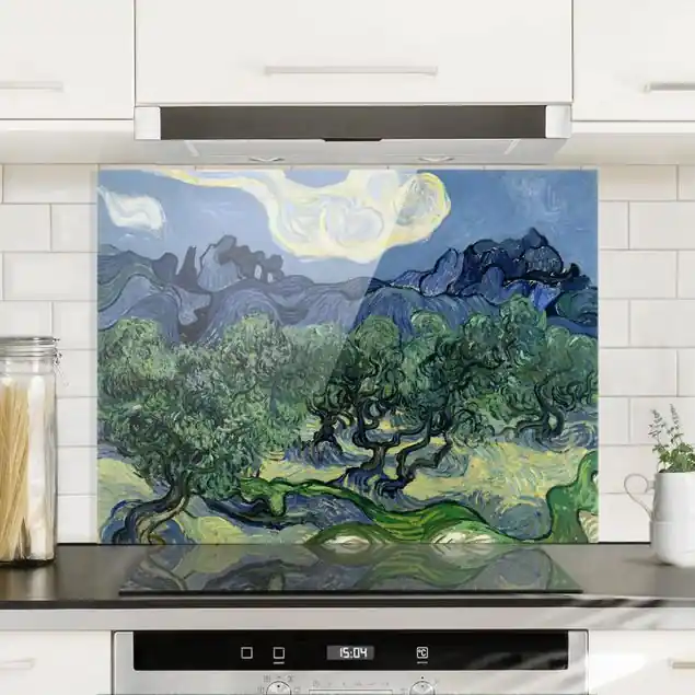 Kostenloser Versand Vincent van Gogh - Olivenbäume Spritzschutz