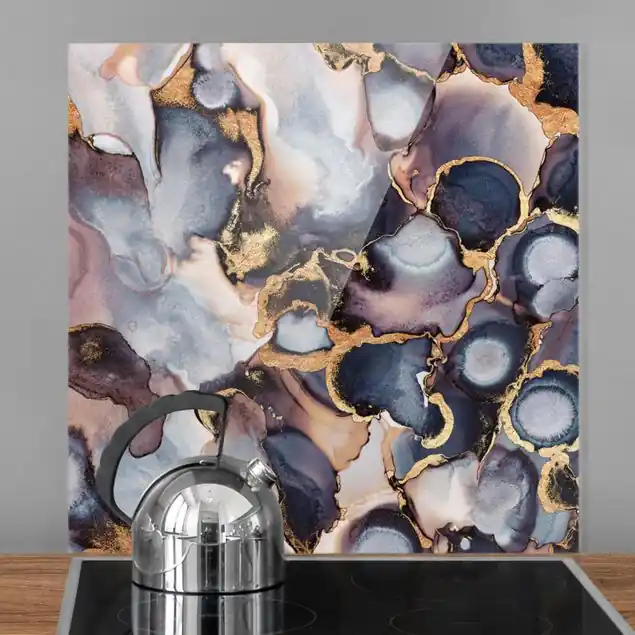 Marmor Aquarell mit Gold Spritzschutz Solange Der Vorrat Reicht