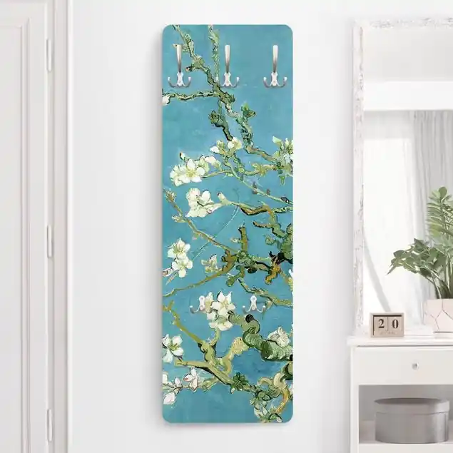 Must-Have Vincent van Gogh - Mandelblüte Designpaneel Wandgarderobe • inkl. großes Haken-Set • hergestellt in Deutschland • platzsparend • besonderer Eyecatcher