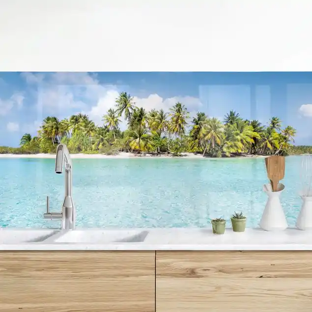 Jetzt Kaufen Crystal Clear Water Küchenrückwand • selbstklebend • Spritzschutz • wasserfest • glänzend • 0,35 mm • hergestellt in Deutschland