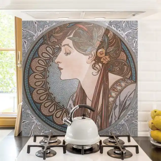 Alfons Mucha - Helena Spritzschutz Sofort Bestellen