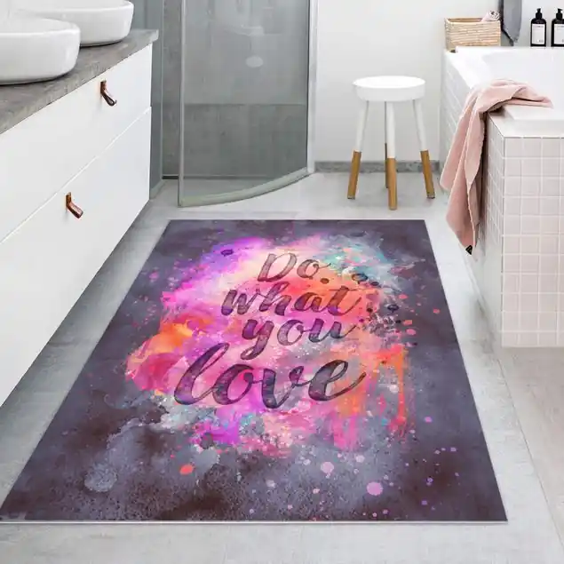 Farbexplosion Do what you love Premium Vinylteppich 2,2 mm • hergestellt in Deutschland • glatt • abwaschbar • ideal für Haushalte mit Tieren Kracherpreis