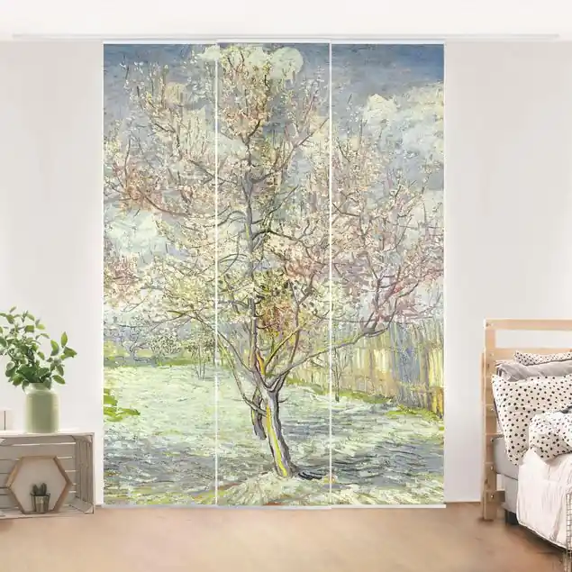 Vincent van Gogh - Blühende Pfirsichbäume im Garten Schiebegardine Set Top-Seller