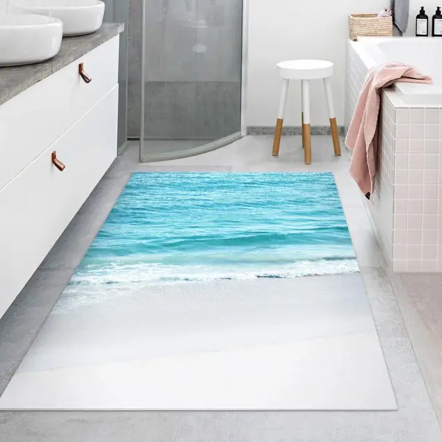 Sanfte Wellen in Malibu Premium Vinylteppich 2,2 mm • hergestellt in Deutschland • glatt • abwaschbar • ideal für Haushalte mit Tieren Abverkauf