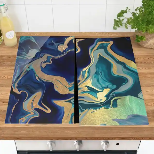 Spiel der Farben Indigo Feuer Herdabdeckplatte Neuheit