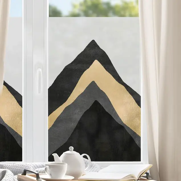 Top-Preis Goldener Berg Schwarz Weiß Fensterfolie