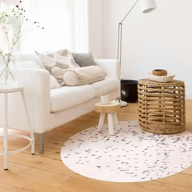 Preiswert Vogelschwarm im Sonnenuntergang Premium Vinylteppich 2,2 mm • hergestellt in Deutschland • glatt • abwaschbar • ideal für Haushalte mit Tieren