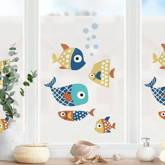 Versand Am Gleichen Tag Fünf Fischfreunde Fensterfolie