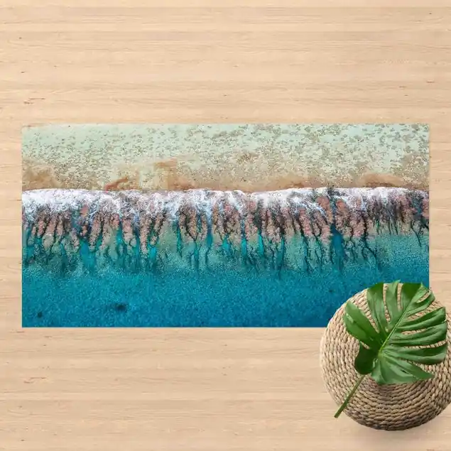 Welle am Strand Premium Vinylteppich 2,2 mm • hergestellt in Deutschland • glatt • abwaschbar • ideal für Haushalte mit Tieren Nur Für Kurze Zeit
