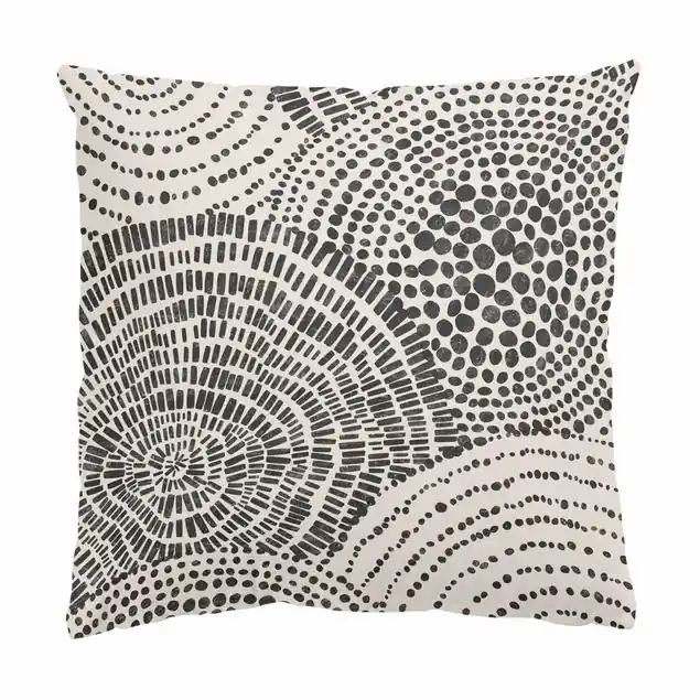 Top-Seller Schwarze Kreise VI Dekokissen • Canvas • klassische Webstruktur • handgefertigt in Deutschland