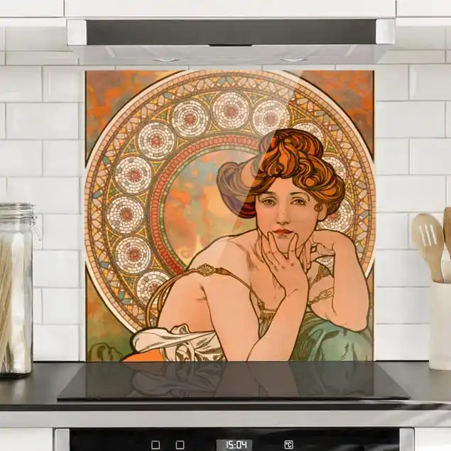 Alfons Mucha - Edelsteine - Topas Spritzschutz Sichere Zahlung