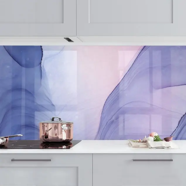 Meliertes Violett Küchenrückwand • selbstklebend • Spritzschutz • wasserfest • glänzend • 0,35 mm • hergestellt in Deutschland Direktkauf