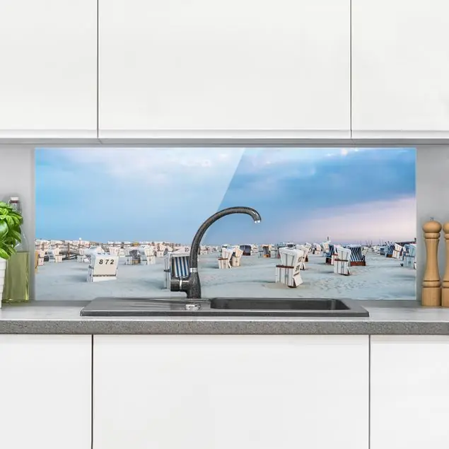 Strandkörbe an der Nordsee Spritzschutz Preis Gesenkt