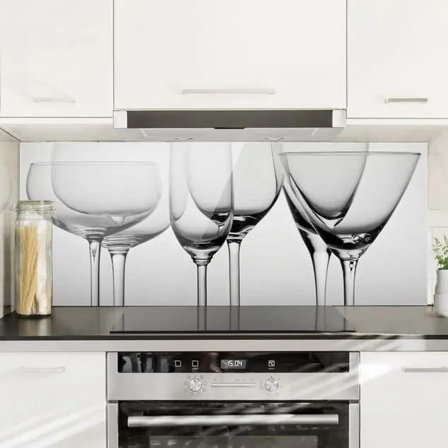 Bestpreis Edle Gläser Schwarz-Weiß Spritzschutz