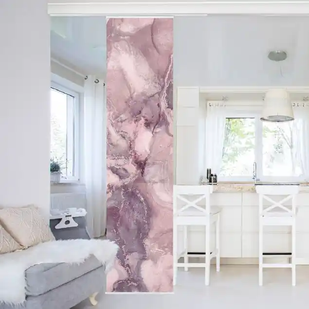 Aktuell Farbexperimente Marmor Violett Schiebegardine