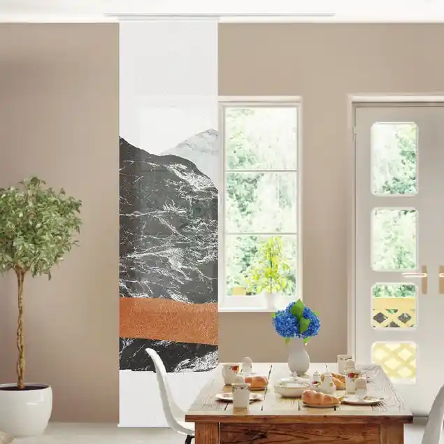 Saisonangebot Landschaft in Marmor und Kupfer Schiebegardine