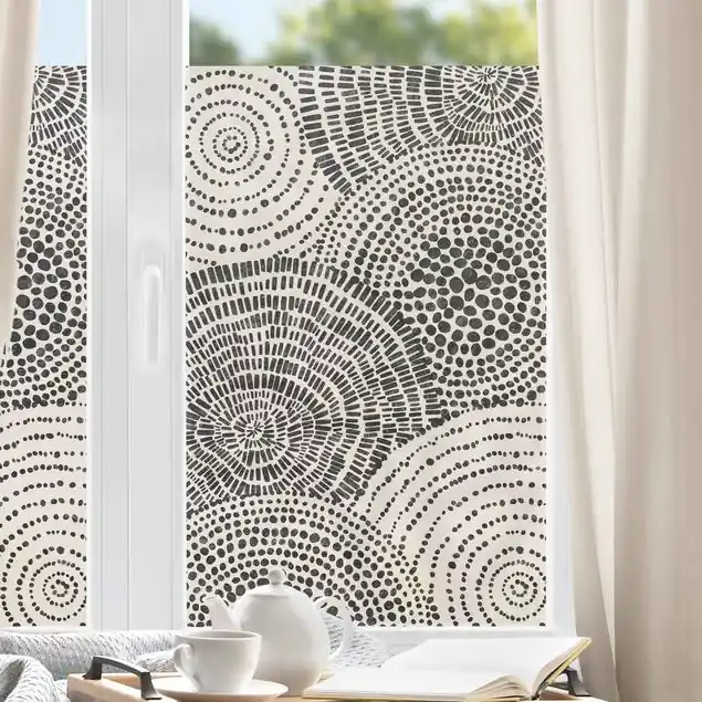 Schwarze Kreise VI Fensterfolie Geprüft