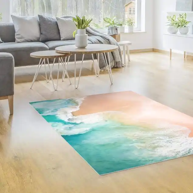 Kostenloser Versand Kuss des Ozeans Premium Vinylteppich 2,2 mm • hergestellt in Deutschland • glatt • abwaschbar • ideal für Haushalte mit Tieren