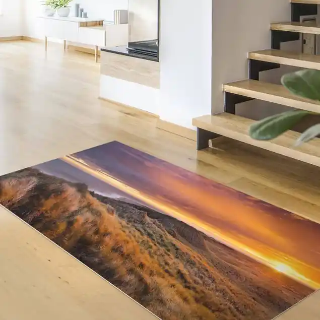 Nur Für Kurze Zeit Sonnenaufgang am Strand auf Sylt Premium Vinylteppich 2,2 mm • hergestellt in Deutschland • glatt • abwaschbar • ideal für Haushalte mit Tieren