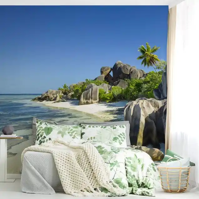 Traumstrand Seychellen Fototapete Vlies • inkl. Kleister • hergestellt in Deutschland Letzte Chance