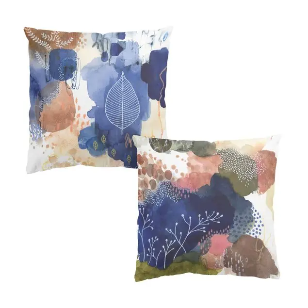 Indigo in Harmonie Duo Dekokissen • Canvas • klassische Webstruktur • handgefertigt in Deutschland Neue Kollektion