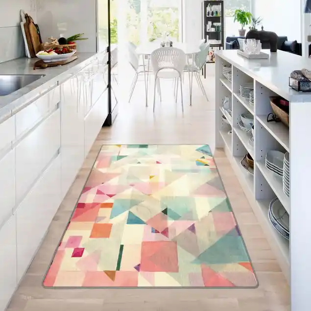 Pastellfarbene Dreiecke Teppich Günstig